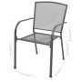 Stackable garden chairs 2 units gray steel by vidaXL, Garden chairs - Ref: Foro24-42705, Price: 105,99 €, Discount: %