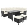 Set de muebles de jardín 4 pzas y cojines ratán sintético negro de vidaXL, Conjuntos de jardín - Ref: Foro24-43096, Precio: 6...