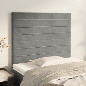 Cabeceros 2 unidades de terciopelo gris claro 90x5x78/88 cm de , Cabeceros y pies de cama - Ref: Foro24-3116508, Precio: 67,9...