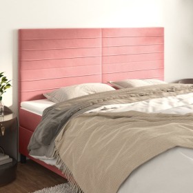 Cabeceros 4 unidades de terciopelo rosa 100x5x78/88 cm de , Cabeceros y pies de cama - Ref: Foro24-3116543, Precio: 104,37 €,...