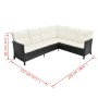 Set de muebles de jardín 4 pzas y cojines ratán sintético negro de vidaXL, Conjuntos de jardín - Ref: Foro24-43096, Precio: 6...