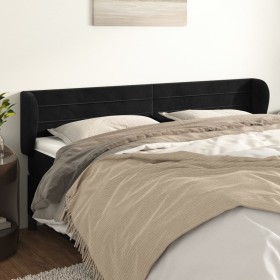 Black velvet headboard 183x23x78/88 cm by , Headboards and footboards - Ref: Foro24-3117346, Price: 73,99 €, Discount: %