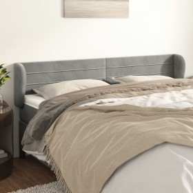 Light gray velvet headboard 183x23x78/88 cm by , Headboards and footboards - Ref: Foro24-3117344, Price: 74,63 €, Discount: %