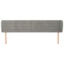 Light gray velvet headboard 183x23x78/88 cm by , Headboards and footboards - Ref: Foro24-3117344, Price: 74,99 €, Discount: %