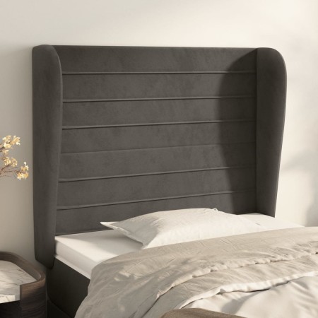 Headboard with dark gray velvet ears 93x23x118/128 cm by , Headboards and footboards - Ref: Foro24-3118133, Price: 78,23 €, D...