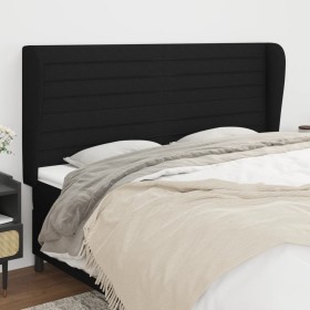 Cabecero con orejas de tela negro 183x23x118/128 cm de , Cabeceros y pies de cama - Ref: Foro24-3118112, Precio: 137,99 €, De...