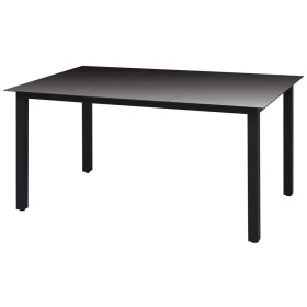 Black aluminum and glass garden table 150x90x74 cm by vidaXL, Garden tables - Ref: Foro24-42788, Price: 132,19 €, Discount: %