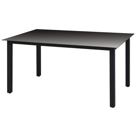 Black aluminum and glass garden table 150x90x74 cm by vidaXL, Garden tables - Ref: Foro24-42788, Price: 132,31 €, Discount: %