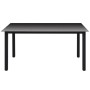 Black aluminum and glass garden table 150x90x74 cm by vidaXL, Garden tables - Ref: Foro24-42788, Price: 132,31 €, Discount: %