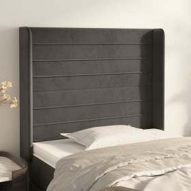 Cabecero con orejas de terciopelo gris oscuro 93x16x118/128 cm de , Cabeceros y pies de cama - Ref: Foro24-3119757, Precio: 7...