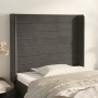 Headboard with dark gray velvet ears 93x16x118/128 cm by , Headboards and footboards - Ref: Foro24-3119757, Price: 76,45 €, D...