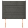 Headboard with dark gray velvet ears 93x16x118/128 cm by , Headboards and footboards - Ref: Foro24-3119757, Price: 76,45 €, D...