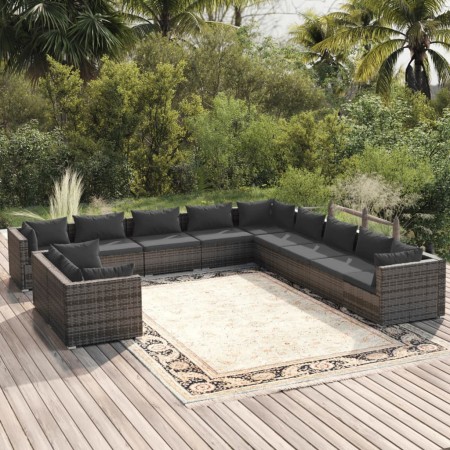 11-teiliges Gartenmöbel-Set und graue synthetische Rattankissen von , Gartensets - Ref: Foro24-3102533, Preis: 1,00 €, Rabatt: %