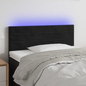 Cabecero con LED de terciopelo negro 90x5x78/88 cm de , Cabeceros y pies de cama - Ref: Foro24-3121790, Precio: 50,20 €, Desc...