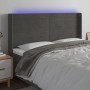 Dunkelgraues Samtkopfteil mit LED 183x16x118/128 cm von , Kopf- und Fußteile - Ref: Foro24-3124249, Preis: 142,90 €, Rabatt: %