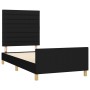 Bed frame with black fabric headboard 100x200 cm by , Beds and slatted bases - Ref: Foro24-3125116, Price: 145,95 €, Discount: %