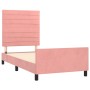 Pink velvet bed frame with headboard 100x200 cm by , Beds and slatted bases - Ref: Foro24-3125805, Price: 151,09 €, Discount: %