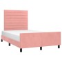 Estructura de cama con cabecero de terciopelo rosa 120x200 cm de , Camas y somieres - Ref: Foro24-3125811, Precio: 172,56 €, ...