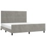 Light gray velvet bed frame with headboard 180x200cm by , Beds and slatted bases - Ref: Foro24-3125830, Price: 246,99 €, Disc...