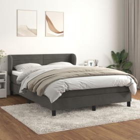 Box spring bed with dark gray velvet mattress 180x200 cm by , Beds and slatted bases - Ref: Foro24-3127566, Price: 538,79 €, ...