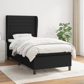 Cama box spring con colchón tela negro 90x200 cm de , Camas y somieres - Ref: Foro24-3128015, Precio: 339,99 €, Descuento: %