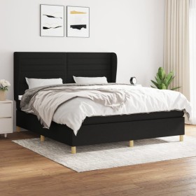 Box spring bed with black fabric mattress 180x200 cm by , Beds and slatted bases - Ref: Foro24-3128623, Price: 611,81 €, Disc...