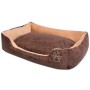 Dog bed with cushion PU artificial leather size S brown by vidaXL, Beds for dogs - Ref: Foro24-170430, Price: 24,99 €, Discou...