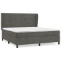 Box spring bed with dark gray velvet mattress 180x200 cm by , Beds and slatted bases - Ref: Foro24-3129286, Price: 617,90 €, ...