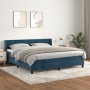 Box spring bed with dark blue velvet mattress 180x200 cm by , Beds and slatted bases - Ref: Foro24-3131037, Price: 538,62 €, ...