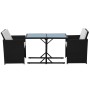 Garden bistro table and chairs 3 pcs and black poly rattan cushions by vidaXL, Garden sets - Ref: Foro24-42539, Price: 244,86...