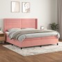 Box spring bed with pink velvet mattress 200x200 cm by , Beds and slatted bases - Ref: Foro24-3132764, Price: 630,39 €, Disco...