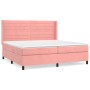 Box spring bed with pink velvet mattress 200x200 cm by , Beds and slatted bases - Ref: Foro24-3132764, Price: 623,91 €, Disco...