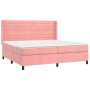 Box spring bed with pink velvet mattress 200x200 cm by , Beds and slatted bases - Ref: Foro24-3132764, Price: 623,91 €, Disco...