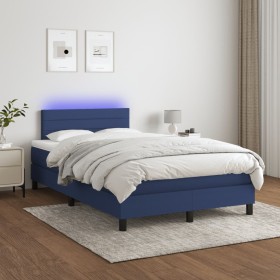 Boxspringbett mit Matratze und LED-blauem Stoff 120x200 cm von , Betten und Lattenroste - Ref: Foro24-3133227, Preis: 391,99 ...