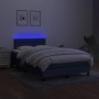 Cama box spring con colchón y LED tela azul 120x200 cm de , Camas y somieres - Ref: Foro24-3133227, Precio: 395,91 €, Descuen...