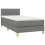 Cama box spring con colchón y LED tela gris oscuro 90x190 cm de , Camas y somieres - Ref: Foro24-3133678, Precio: 298,99 €, D...