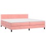 Cama box spring colchón y LED terciopelo rosa 200x200 cm de , Camas y somieres - Ref: Foro24-3134488, Precio: 549,98 €, Descu...