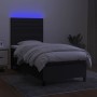 Boxspringbettmatratze und LED-Leuchten aus schwarzem Stoff 90x200 cm von , Betten und Lattenroste - Ref: Foro24-3134927, Prei...