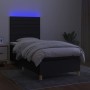 Cama box spring colchón y luces LED tela negro 90x190 cm de , Camas y somieres - Ref: Foro24-3135479, Precio: 338,95 €, Descu...