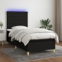 Box spring bed mattress and LED lights black fabric 90x200 cm by , Beds and slatted bases - Ref: Foro24-3135487, Price: 353,9...