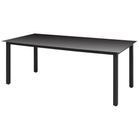 Black aluminum and glass garden table 190x90x74 cm by vidaXL, Garden tables - Ref: Foro24-42789, Price: 157,99 €, Discount: %