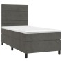 Cama box spring colchón y LED terciopelo gris oscuro 90x200 cm de , Camas y somieres - Ref: Foro24-3136162, Precio: 343,00 €,...