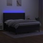 Box spring bed mattress and LED lights black fabric 180x200 cm by , Beds and slatted bases - Ref: Foro24-3138415, Price: 645,...