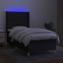 Box spring bed mattress and LED lights black fabric 90x190 cm by , Beds and slatted bases - Ref: Foro24-3138919, Price: 355,9...