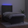 Box spring bed with mattress and LED dark gray velvet 90x190 cm by , Beds and slatted bases - Ref: Foro24-3139596, Price: 352...