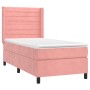 Box spring bed with mattress and LED pink velvet 90x200 cm by , Beds and slatted bases - Ref: Foro24-3139606, Price: 373,51 €...