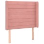 Box spring bed with mattress and LED pink velvet 90x200 cm by , Beds and slatted bases - Ref: Foro24-3139606, Price: 373,51 €...