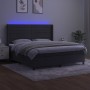 Box spring bed with mattress and LED dark gray velvet 180x200 cm by , Beds and slatted bases - Ref: Foro24-3139638, Price: 62...