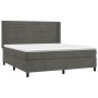 Cama box spring colchón y LED terciopelo gris oscuro 180x200 cm de , Camas y somieres - Ref: Foro24-3139638, Precio: 626,16 €...