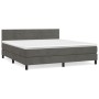 Box spring bed with dark gray velvet mattress 180x200 cm by , Beds and slatted bases - Ref: Foro24-3141378, Price: 534,08 €, ...